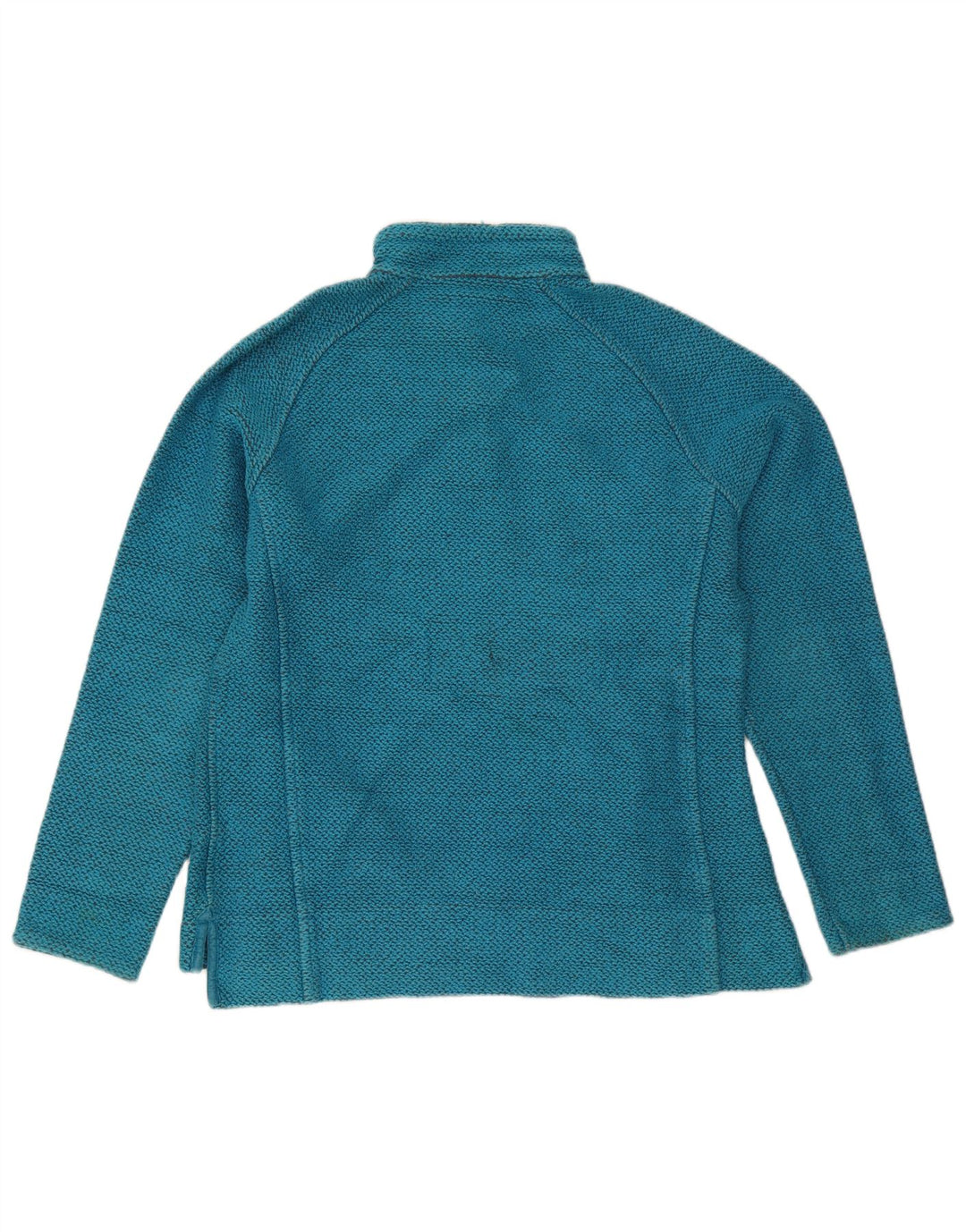 Weird Fish Womens Zip Neck Sweatshirt Jumper UK 16 Large Blue Cotton