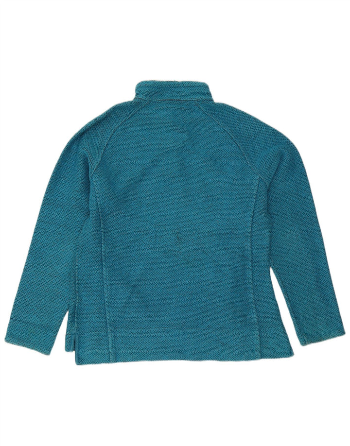 Weird Fish Womens Zip Neck Sweatshirt Jumper UK 16 Large Blue Cotton