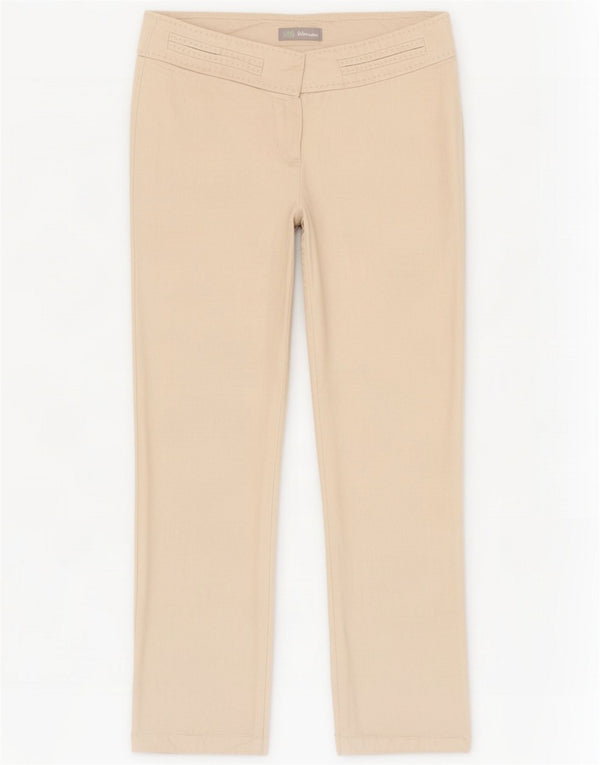 Marks & Spencer Womens Straight Casual Trousers UK 8 Small W26 L31 Beige