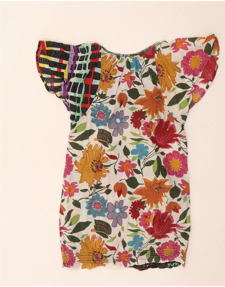 Alvce Designs Womens Longline Blouse Top UK 10 Small Multicoloured Floral