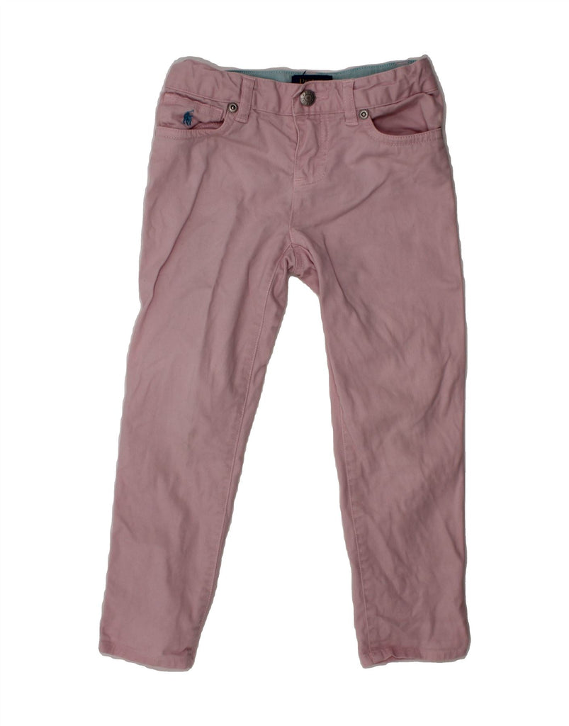 POLO RALPH LAUREN Girls Slim Chino Trousers 3-4 Years W20 L16 Pink Vintage Polo Ralph Lauren and Second-Hand Polo Ralph Lauren from Messina Hembry 
