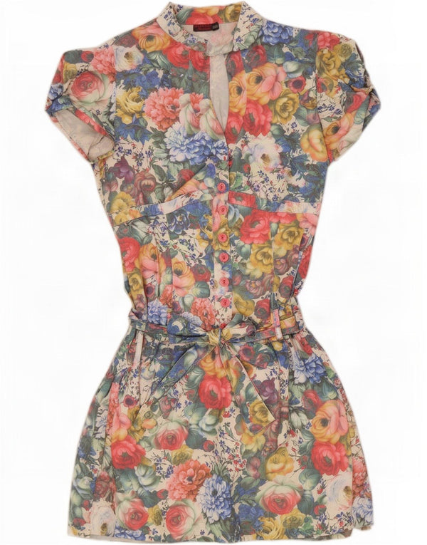 Vintage Womens Drop Waist Dress UK 22 3XL Multicoloured Floral