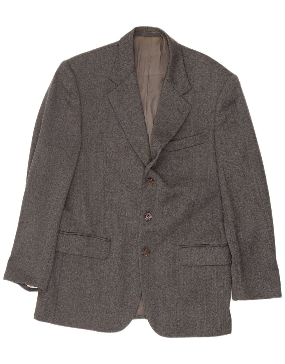 Ferre Mens 3 Button Blazer Jacket IT 50 Large Grey Virgin Wool