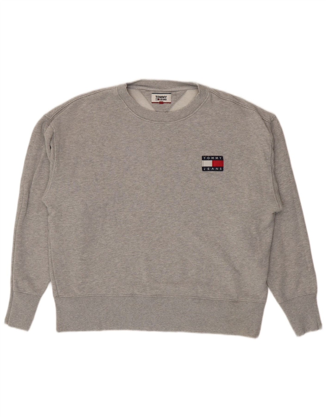 Tommy Hilfiger Mens Sweatshirt Jumper Large Grey Flecked Cotton