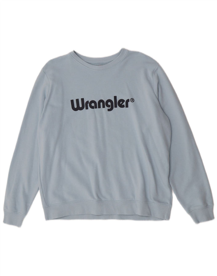Wrangler Womens Graphic Sweatshirt Jumper UK 16 Large Blue Cotton