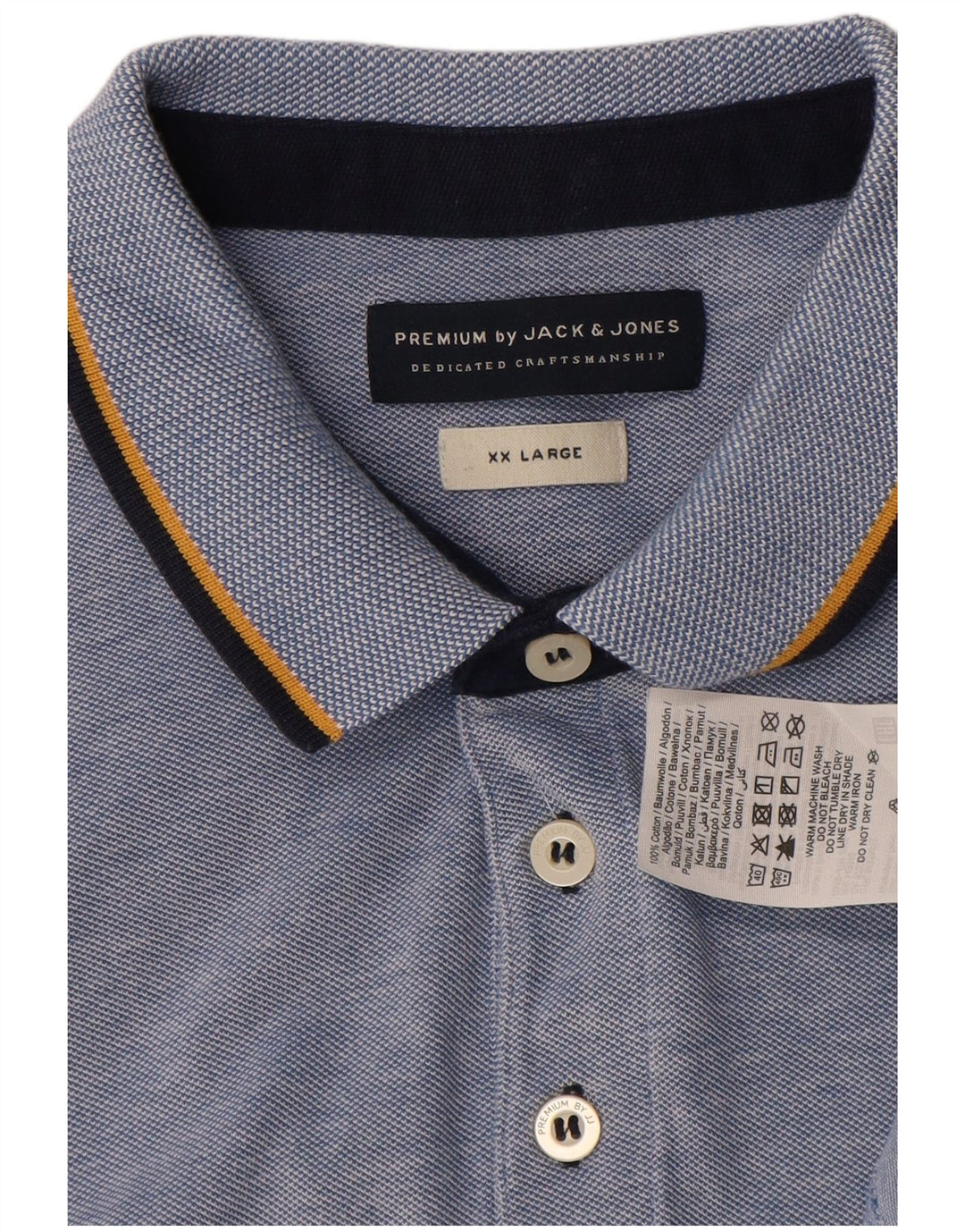 Jack & Jones Mens Polo Shirt 2XL Blue Cotton