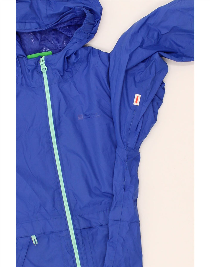MOUNTAIN WAREHOUSE Girls Hooded Raincoat 9-10 Years Blue Nylon Vintage Mountain Warehouse and Second-Hand Mountain Warehouse from Messina Hembry 