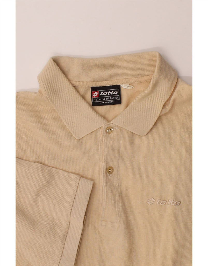 LOTTO Mens Polo Shirt XL Beige Vintage Lotto and Second-Hand Lotto from Messina Hembry 