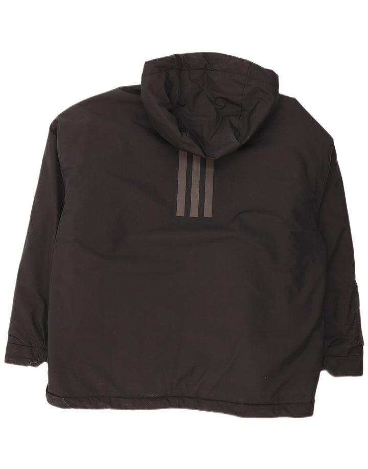 Adidas Mens Hooded Padded Jacket UK 42 XL Black Polyester