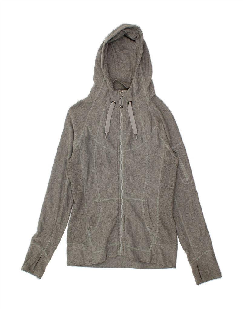 ATHLETA Womens Zip Hoodie Sweater UK 10 Small Grey Flecked Cotton Vintage Athleta and Second-Hand Athleta from Messina Hembry 