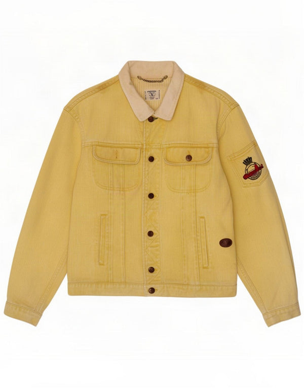 Valentino Boys Denim Jacket 13-14 Years XL Yellow Colourblock Cotton