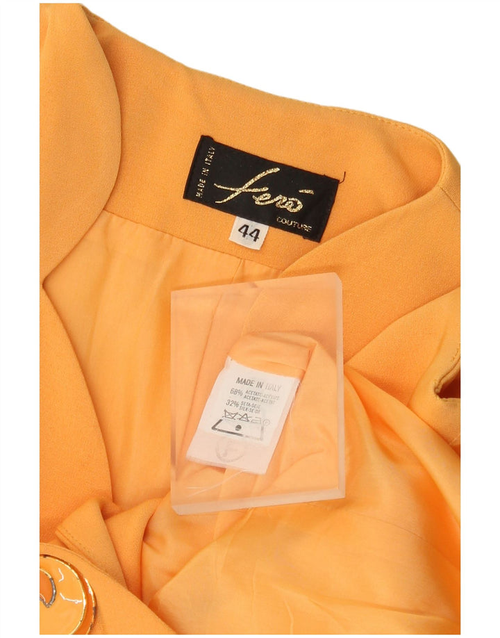 Vintage Womens 1 Button Blazer Jacket IT 44 Medium Orange Acetate