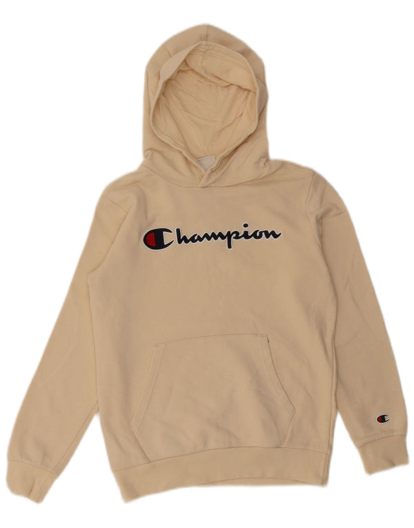 Champion Boys Graphic Hoodie Jumper 11-12 Years Large Beige