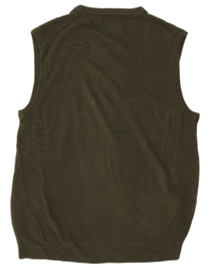 Dockers Mens Vest Tank Top Medium Green Acrylic