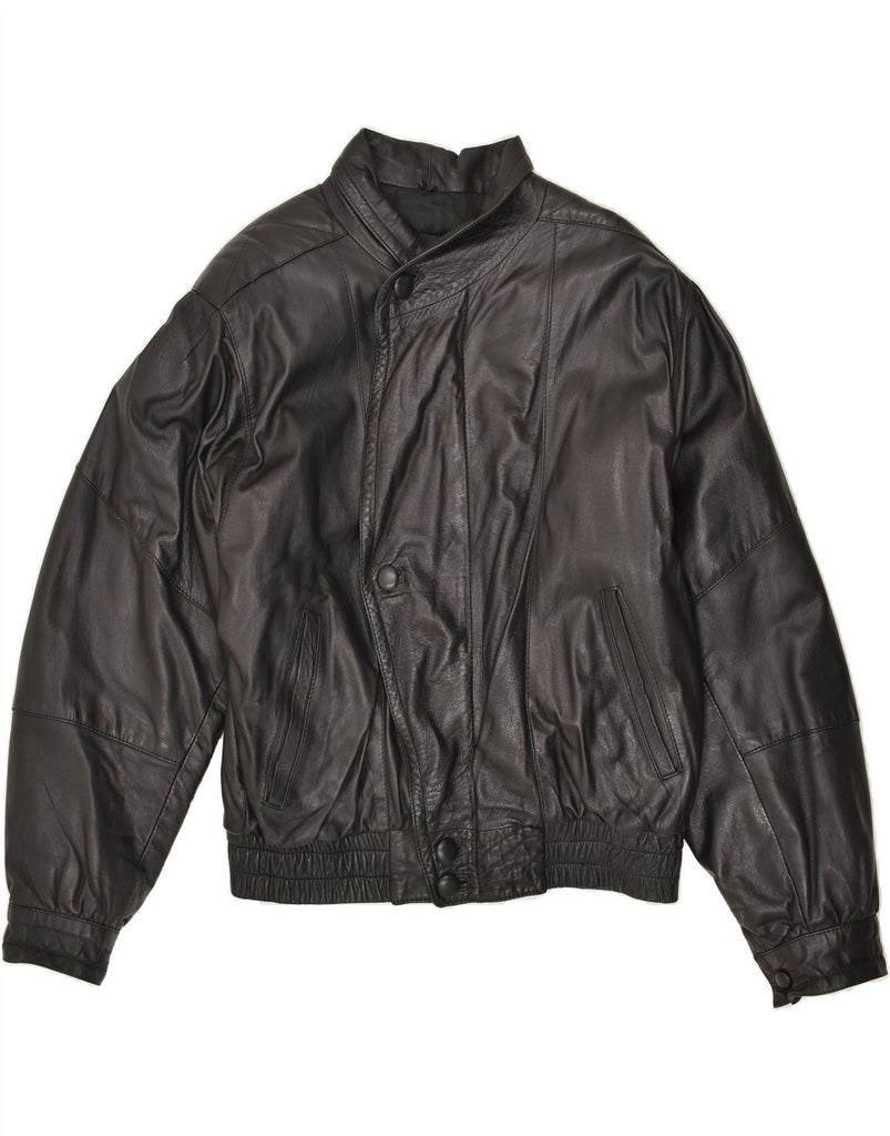 VINTAGE Mens Leather Jacket UK 38 Medium Black Leather | Vintage Vintage | Thrift | Second-Hand Vintage | Used Clothing | Messina Hembry 