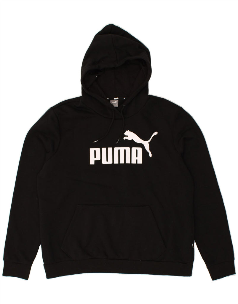 PUMA Mens Graphic Hoodie Jumper XL Black Cotton | Vintage Puma | Thrift | Second-Hand Puma | Used Clothing | Messina Hembry 