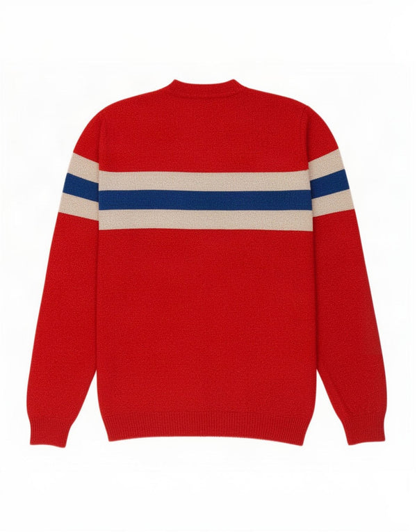 Kaos Womens Crew Neck Jumper Sweater UK 14 Medium Red Colourblock Viscose