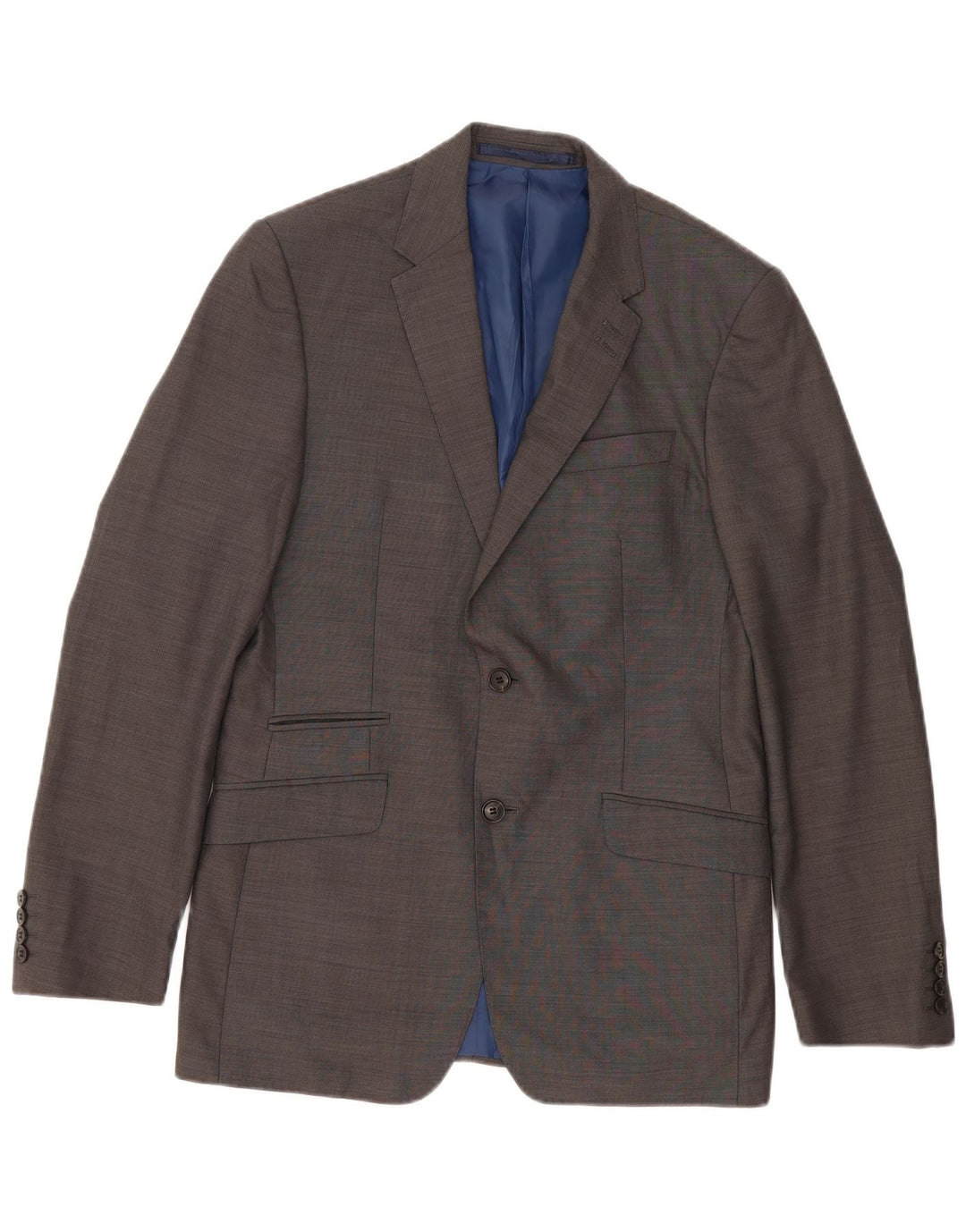 Marks & Spencer Mens 2 Button Blazer Jacket EU 48 Medium Grey Polyester