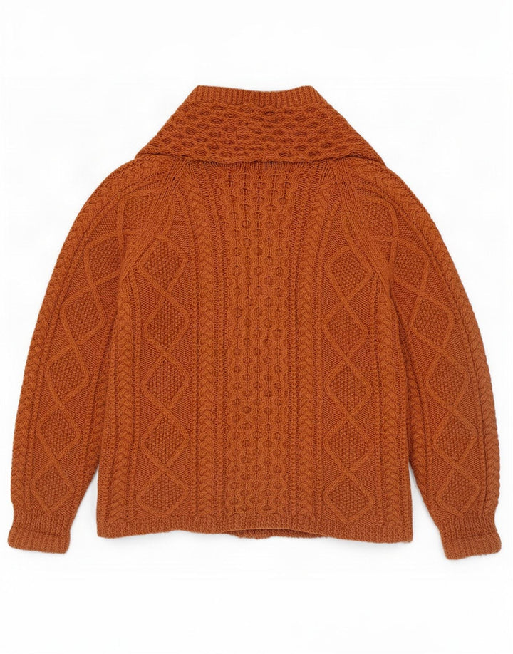 Vintage Mens Cardigan Sweater UK 14 Medium Brown