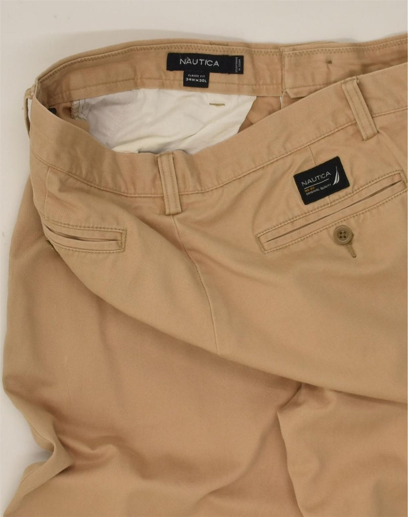 NAUTICA Mens Pegged Classic Fit Chino Trousers W34 L30 Brown Cotton | Vintage Nautica | Thrift | Second-Hand Nautica | Used Clothing | Messina Hembry 