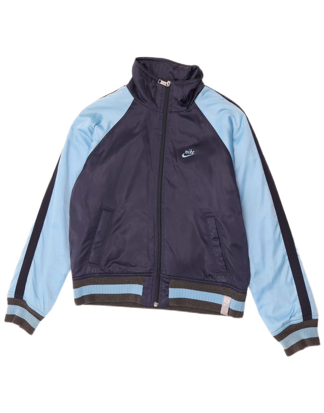 Nike Womens Bomber Jacket UK 10/12 Medium Navy Blue Colourblock Sports