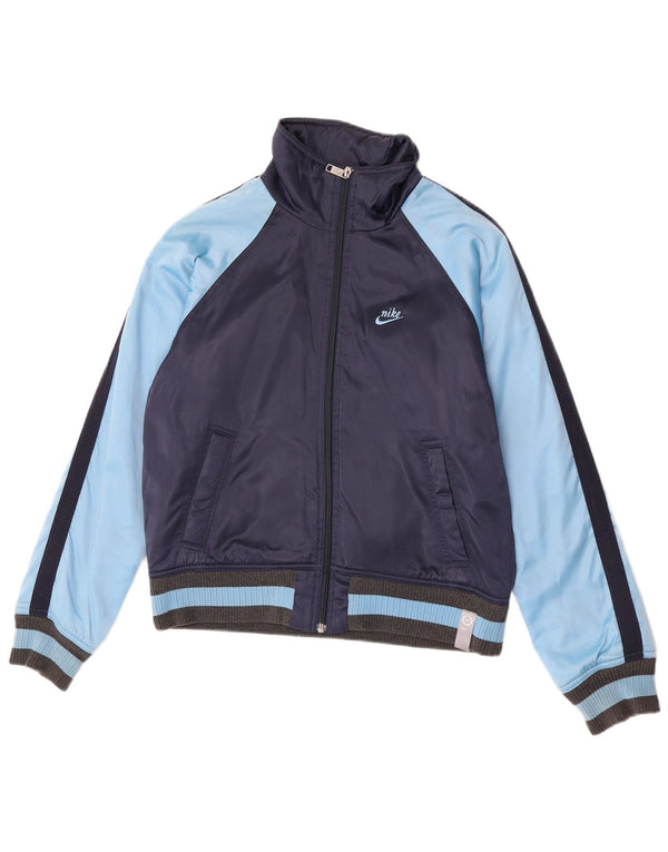 Nike Womens Bomber Jacket UK 10/12 Medium Navy Blue Colourblock Sports