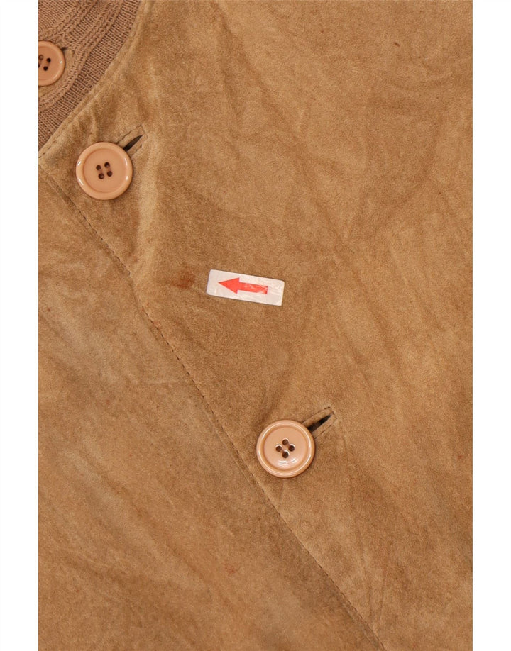 Vintage Mens Suede Bomber Jacket EU 48 Medium Beige Leather