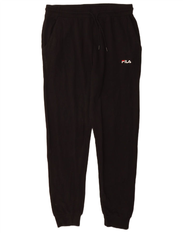 FILA Womens Tracksuit Trousers Joggers UK 14 Large  Black Cotton