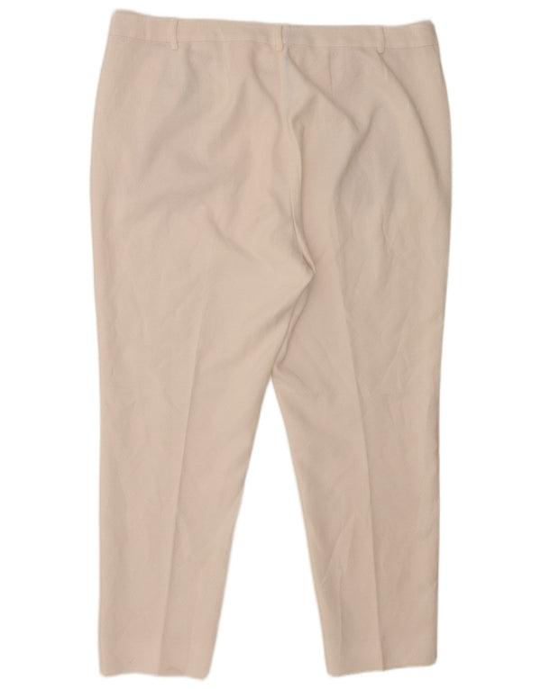 Marks & Spencer Womens Suit Trousers UK 18 XL W38 L27 Off White Geometric