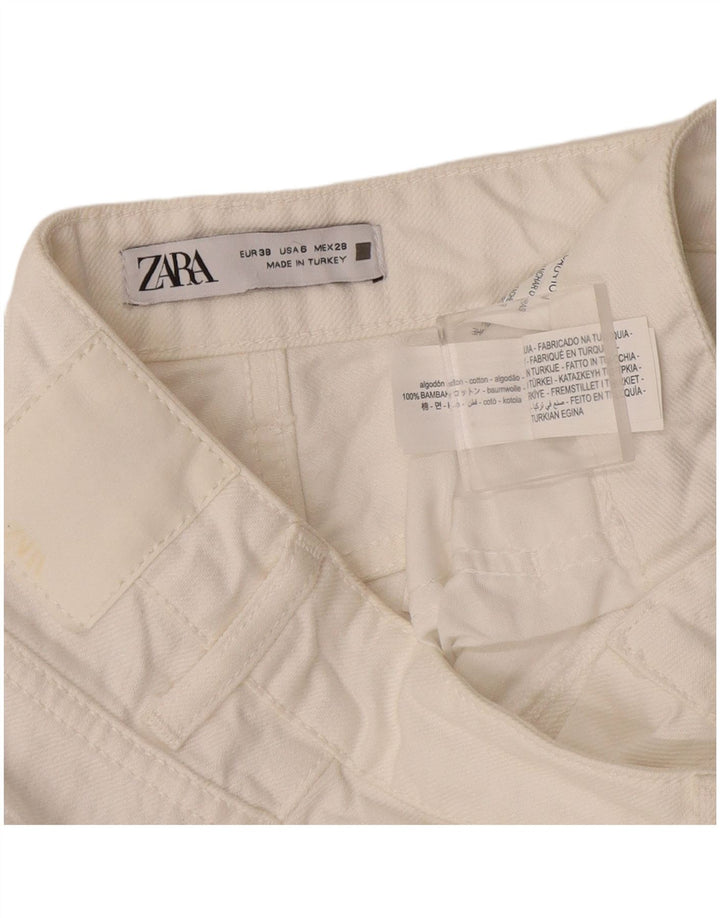 Zara Womens Straight Jeans EU 38 Small W28 L28 White Cotton