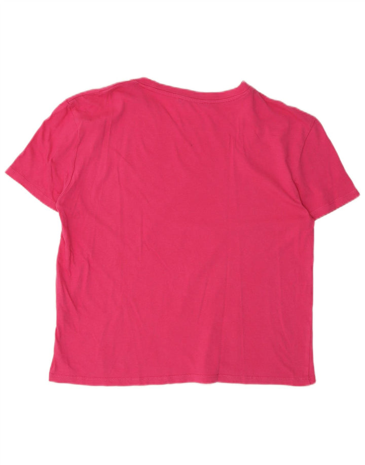 Zara Womens T-Shirt Top UK 14 Medium Pink Cotton