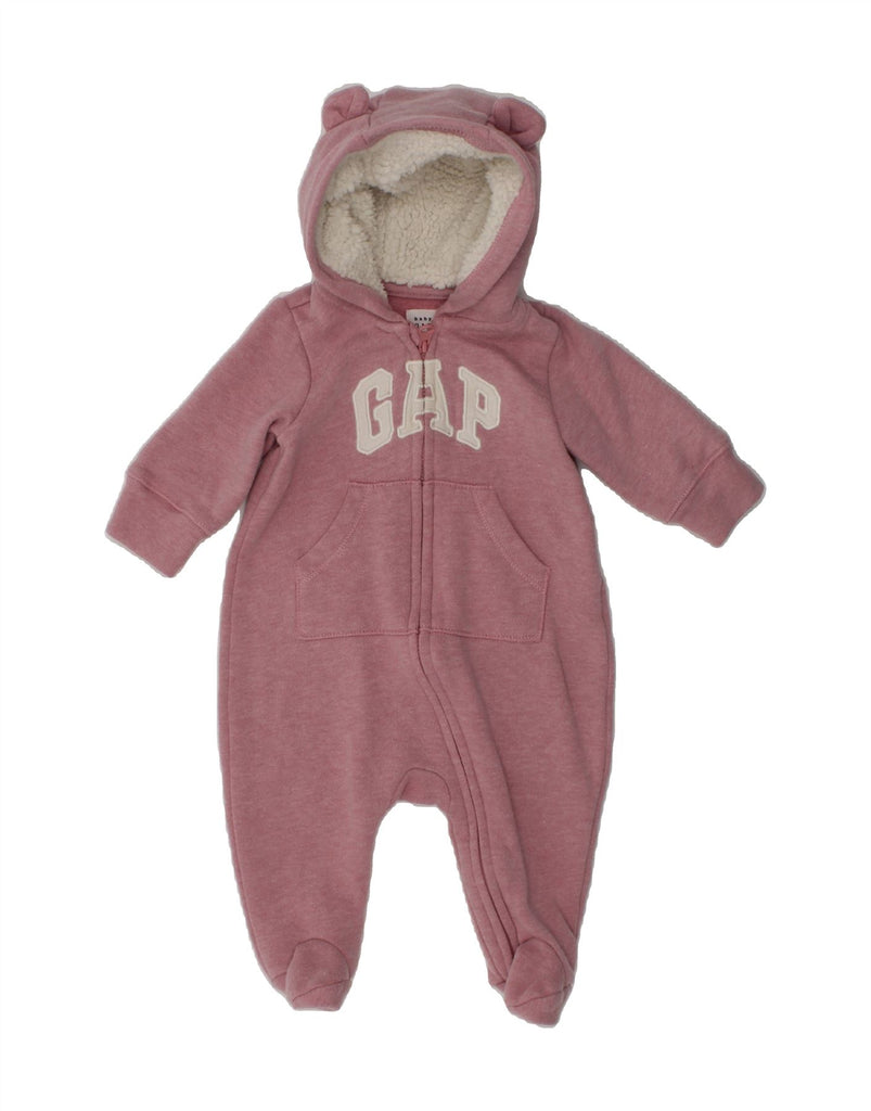 GAP Baby Girls Graphic Hooded Bodysuit 0-3 Months Pink Cotton | Vintage Gap | Thrift | Second-Hand Gap | Used Clothing | Messina Hembry 