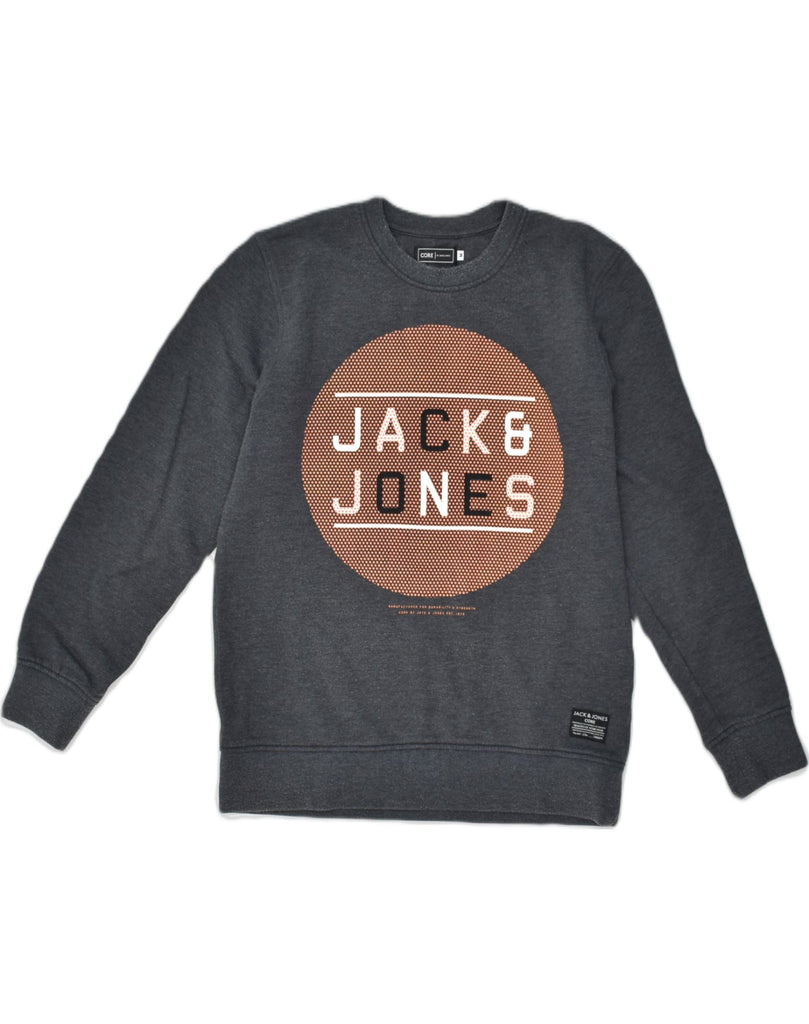 JACK & JONES Mens Graphic Sweatshirt Jumper Medium Grey Cotton | Vintage Jack & Jones | Thrift | Second-Hand Jack & Jones | Used Clothing | Messina Hembry 