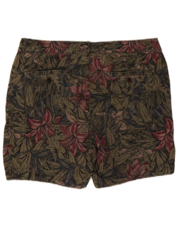 Abercrombie & Fitch Mens Chino Shorts W33 Medium Khaki Floral Cotton