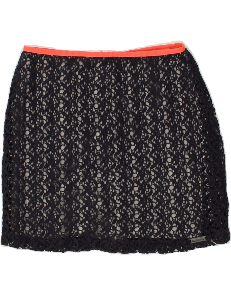 SUPERDRY Womens Crochet Mini Skirt XS W 24  Black Cotton | Vintage Superdry | Thrift | Second-Hand Superdry | Used Clothing | Messina Hembry 