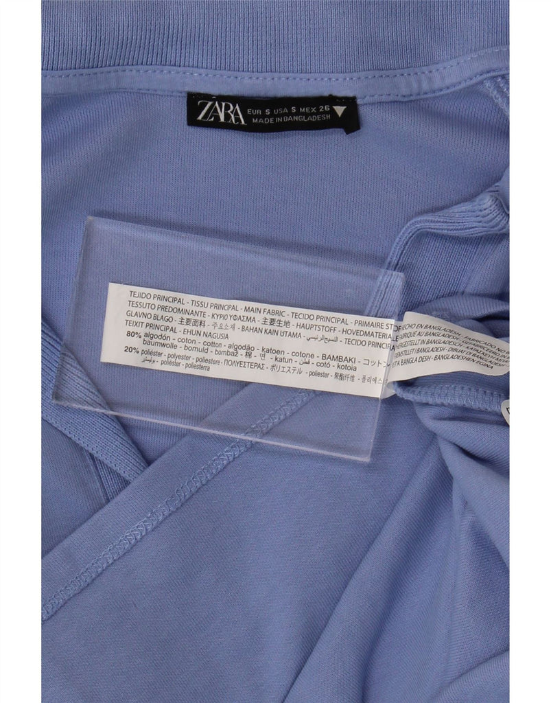 ZARA Womens Polo Dress UK 10 Small Blue Cotton Vintage Zara and Second-Hand Zara from Messina Hembry 