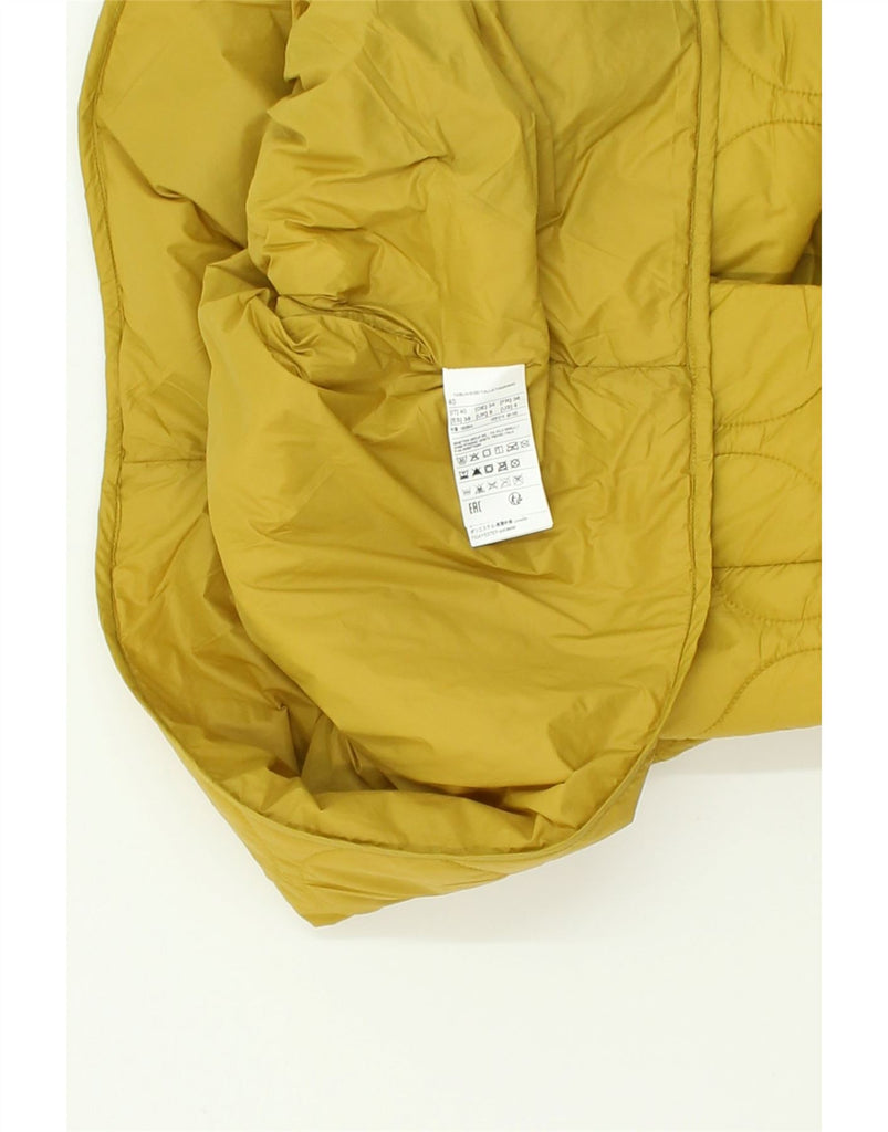 BENETTON Womens Quilted Jacket UK 8 Small Yellow Nylon | Vintage Benetton | Thrift | Second-Hand Benetton | Used Clothing | Messina Hembry 