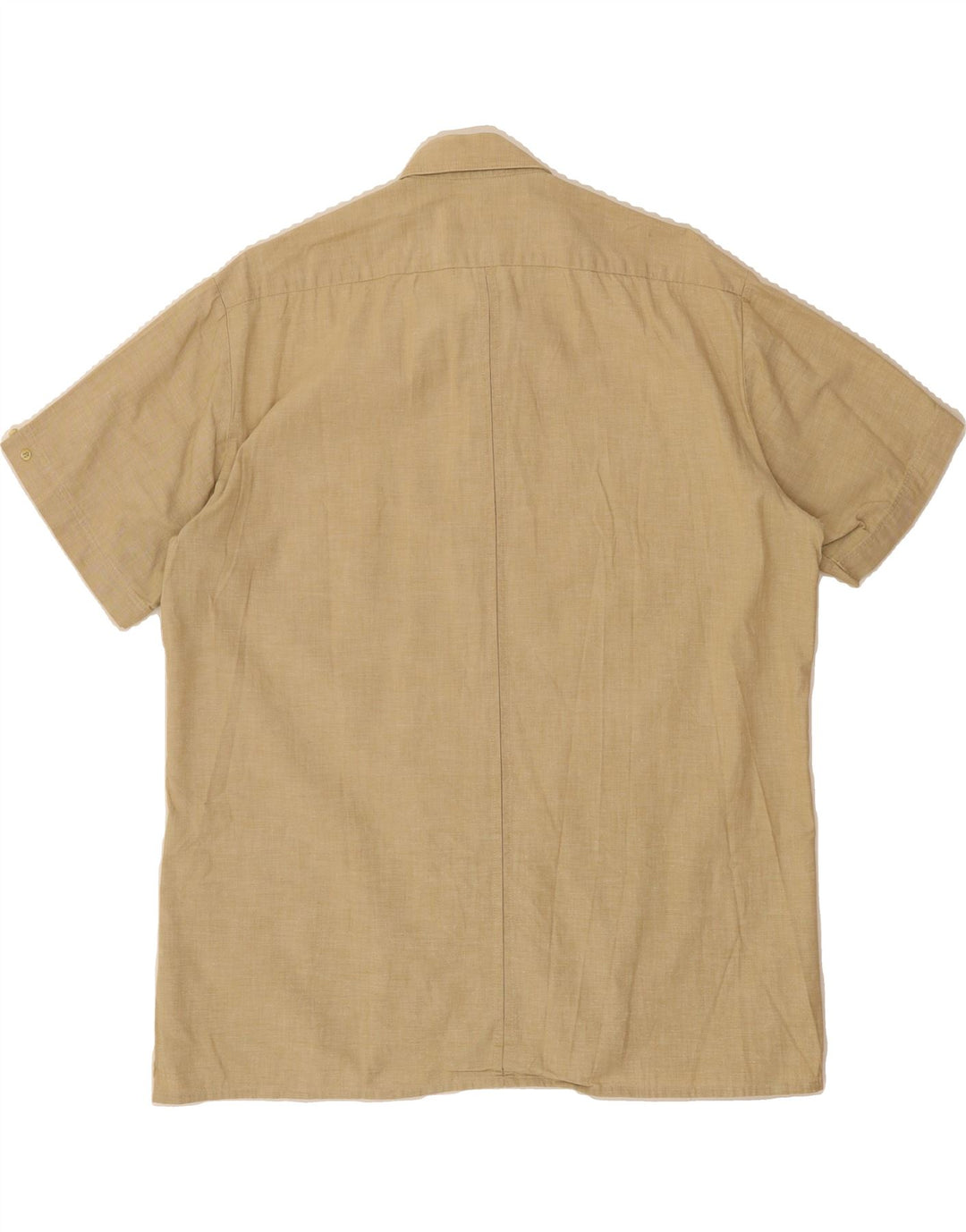 NEW FAST Mens Short Sleeve Shirt Large Beige Cotton Vintage New Fast and Second-Hand New Fast from Messina Hembry 