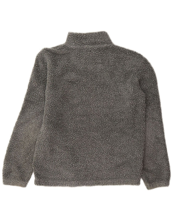 Quiksilver Girls Zip Neck Fleece Jumper 13-14 Years Large Grey Polyester