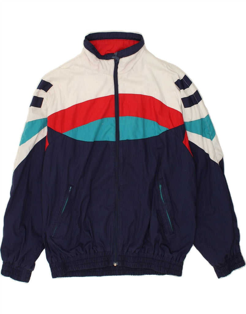 VINTAGE Mens Tracksuit Top Jacket Large Navy Blue Colourblock | Vintage Vintage | Thrift | Second-Hand Vintage | Used Clothing | Messina Hembry 
