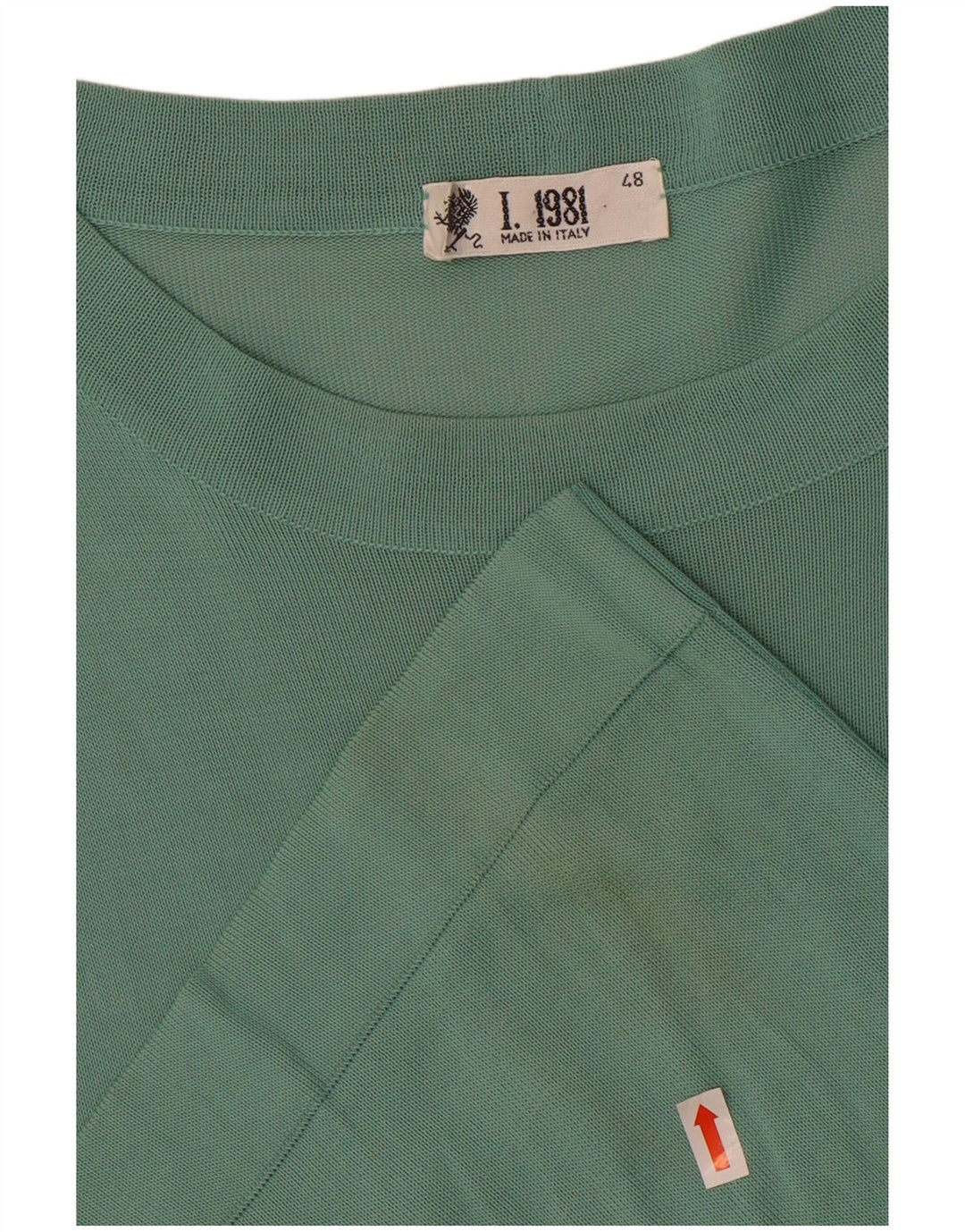 Vintage Mens T-Shirt Top IT 48 Medium Green Viscose