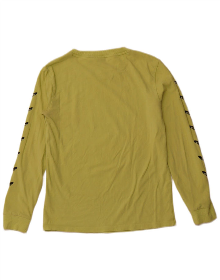 ADIDAS Womens Graphic Top Long Sleeve UK 6 XS Green Cotton