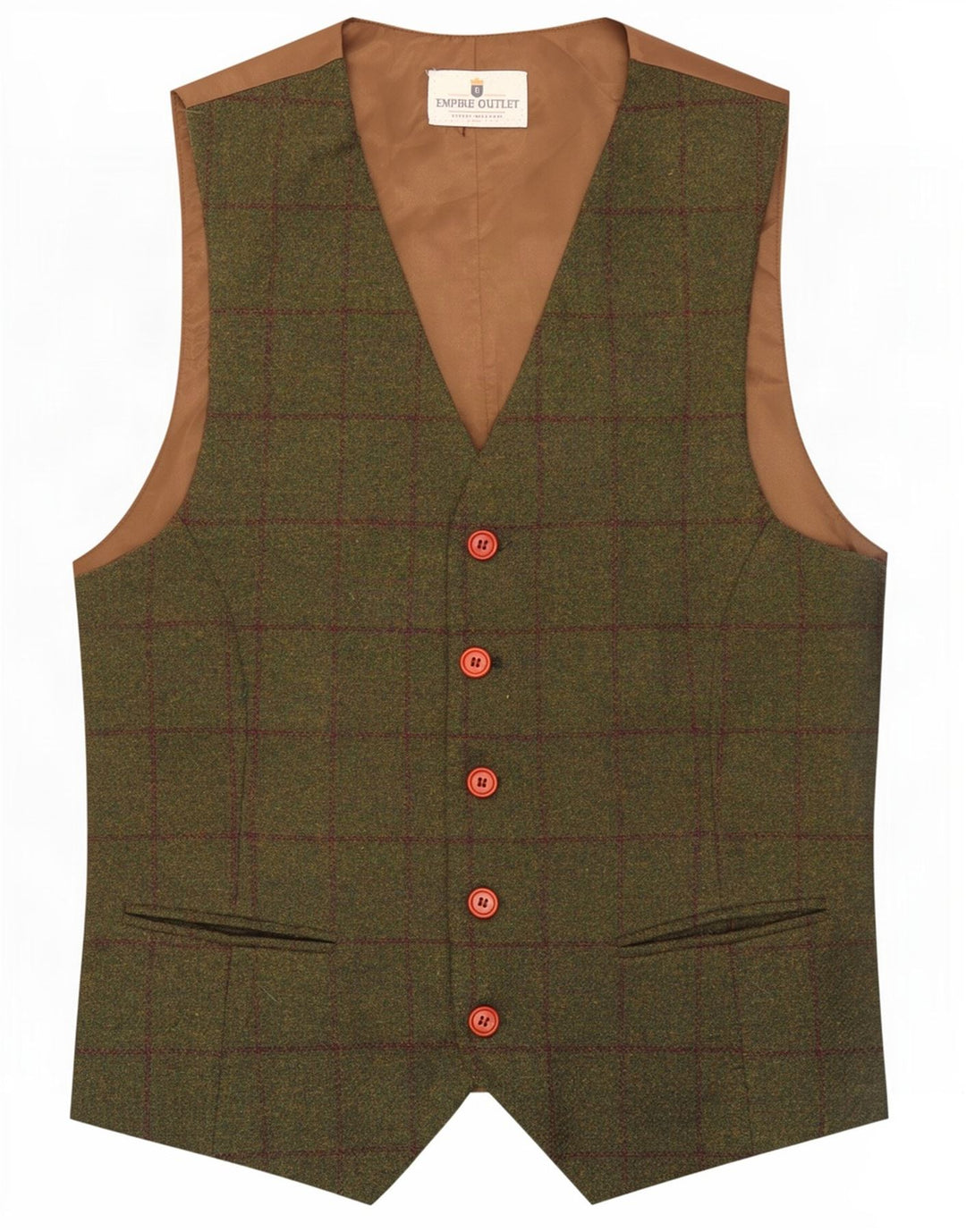 Vintage Mens Waistcoat Small Green Check