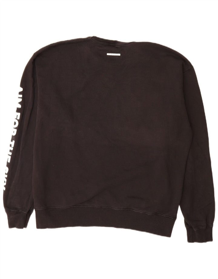 Zara Mens Graphic Sweatshirt Jumper Large Black Cotton