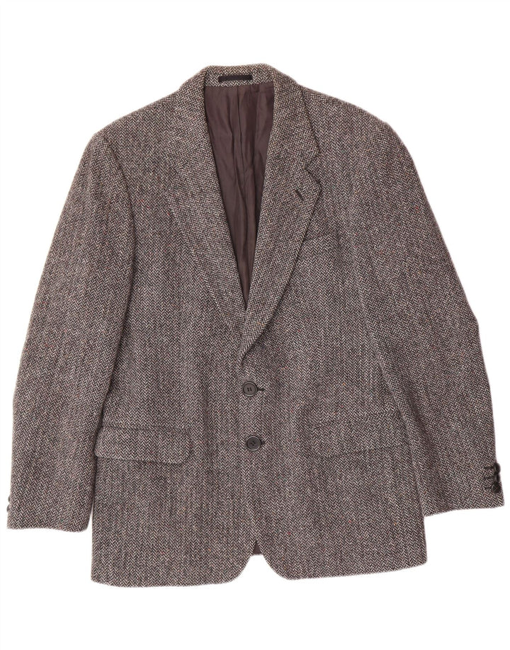 ST MICHAEL Mens Blazer Jacket UK 40 Large Grey Herringbone Classic