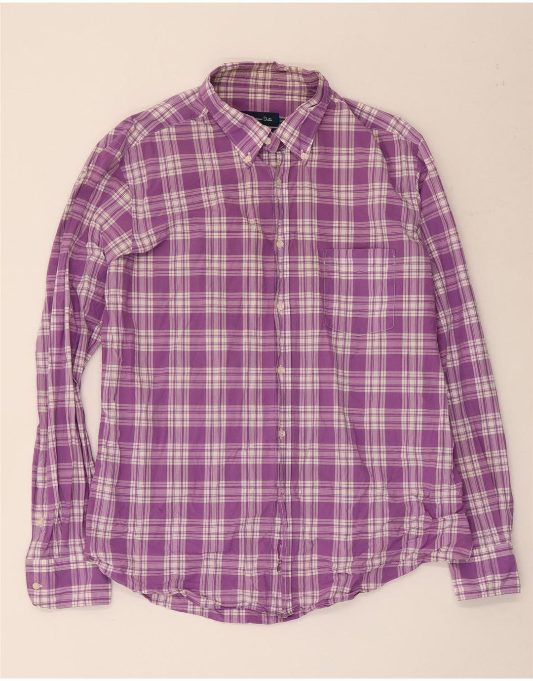 Massimo Dutti Mens Casual Fit Shirt XL Purple Check