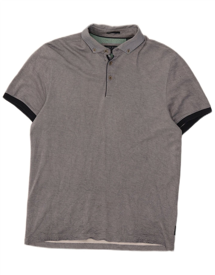 Ted Baker Mens Polo Shirt Size 3 Medium Navy Blue Modal