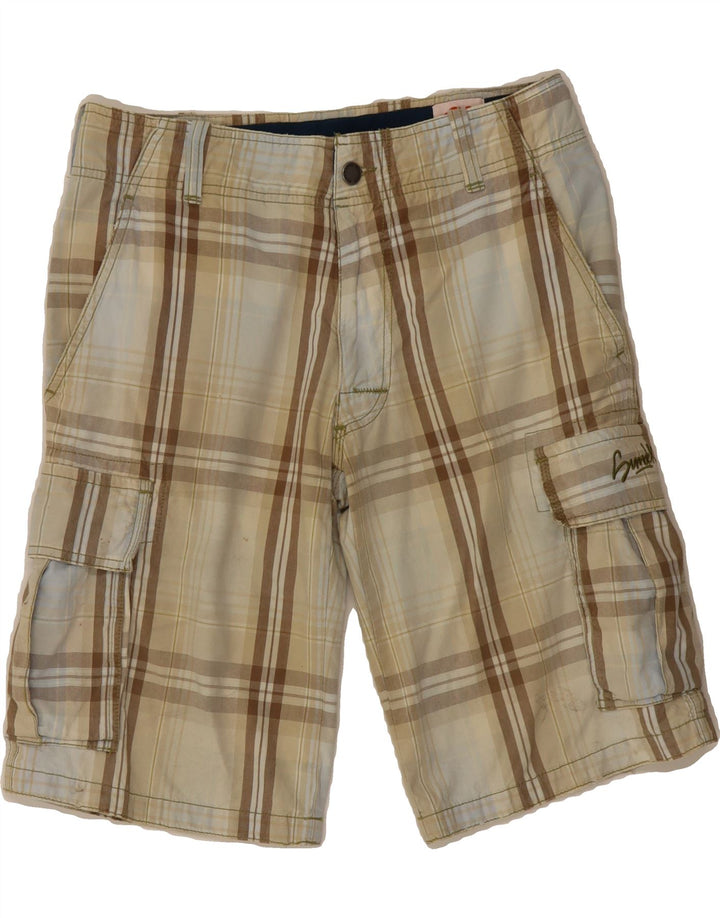 SUNDEK Mens Cargo Shorts  W30 Medium  Beige Check Vintage Sundek and Second-Hand Sundek from Messina Hembry 