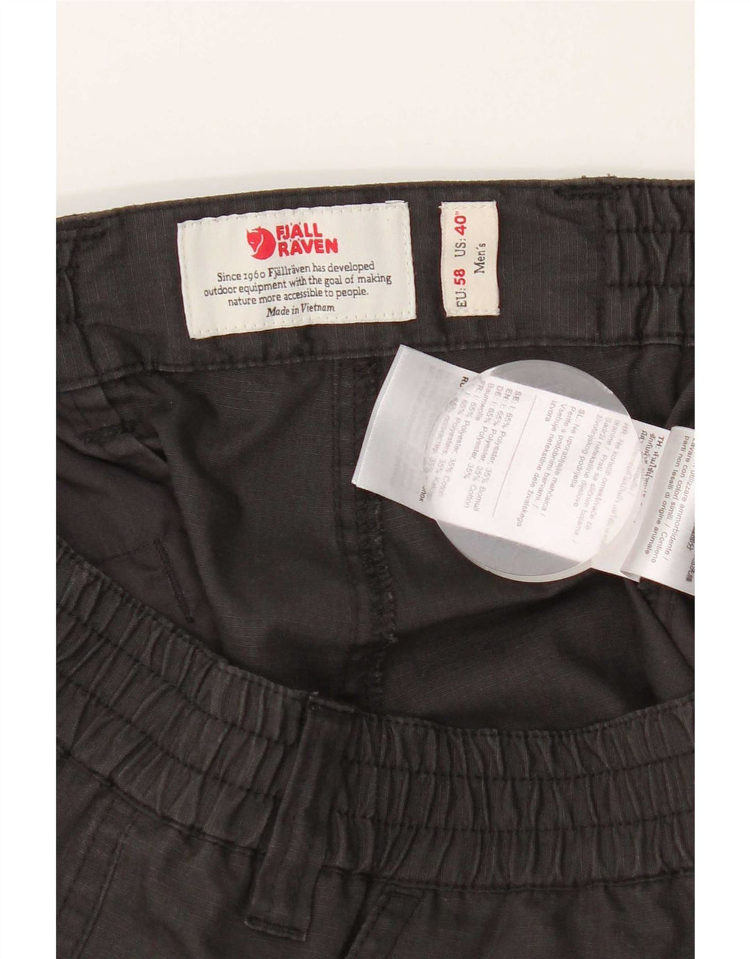 Fjall Raven Mens Cargo Shorts W40 XL Grey Polyester