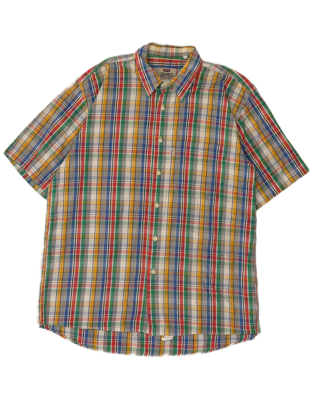 Levi's Mens Short Sleeve Shirt XL Multicoloured Check Cotton